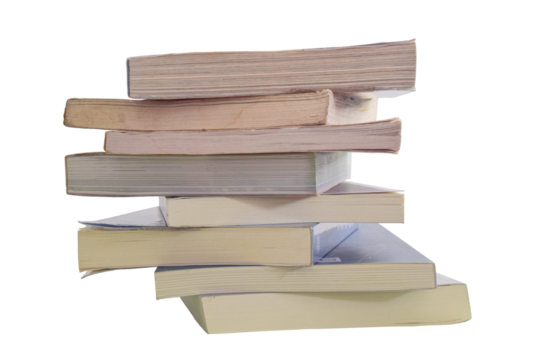 Stack of Old books isolated on transparent background. PNG File