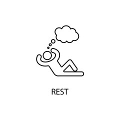 rest  concept line icon. Simple element illustration. rest  concept outline symbol design.