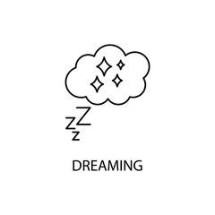 dreaming concept line icon. Simple element illustration. dreaming concept outline symbol design.