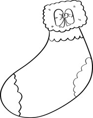 Christmas Festival decoration clipart with hand-drawing, Christmas for invitation, decorate, tree, gift, candle, bow, socks, gloves for many  way of using this illustration. 