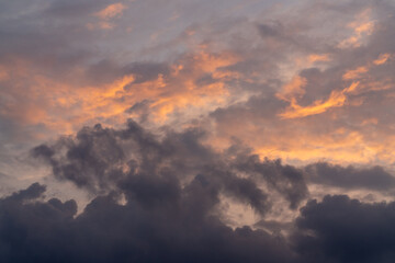 Beautiful sunset sky. Clouds at sunse