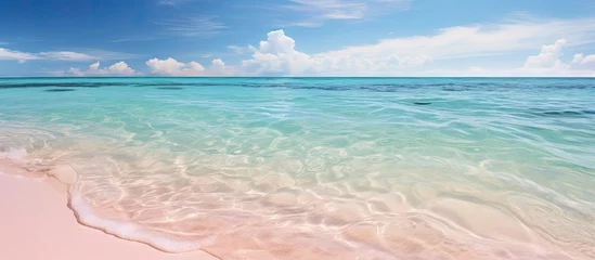 Photo sur Plexiglas Plage de Seven Mile, Grand Cayman Clear waters and pink sand on secluded seven-mile beach in the tropical Caribbean of Grand Cayman.