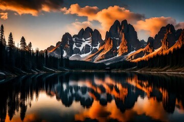 Free photo misurina sunset