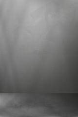 Background Grey Wall Studio with Shadow,light on Cement floor Surface Texture,Empty Kitchen Room with Marble Podium Display,Top Shelf Bar,Backdrop Concrete wall for Product Prsentation