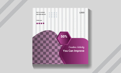 Vector square business web banner design template. Suitable for social media post, instagram story and web ads.