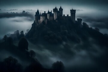 Obraz premium castle in the fog