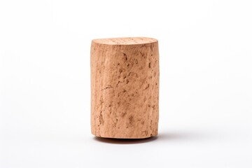 A single cork isolated on white background