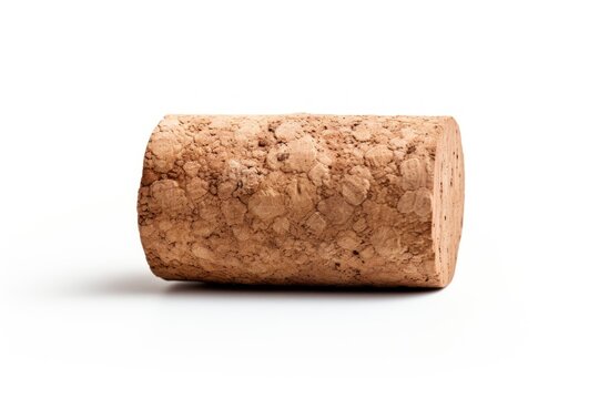 A single cork isolated on white background