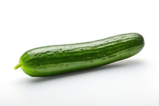 A single  cucumber isolated on white background
