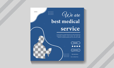 Vector medical social media post design template .