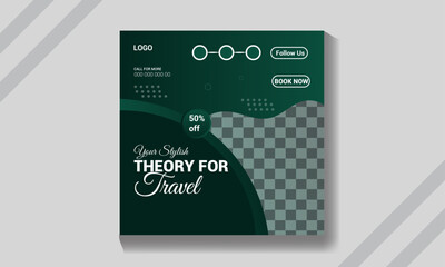 Vector medical social media post design template .