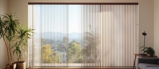 blinds that provide a view from the window - obrazy, fototapety, plakaty