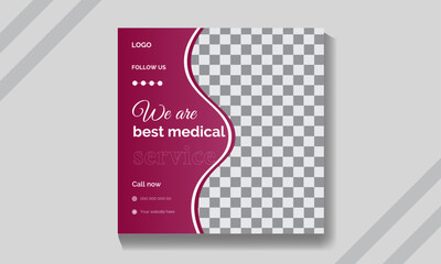 Vector medical social media post design template .