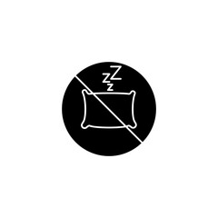 No sleep concept line icon. Simple element illustration. No sleep concept outline symbol design.
