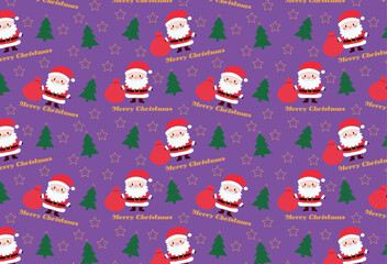 Christmas pattern, with Santa Claus and elements, ideal for backgrounds, textures, fabrics