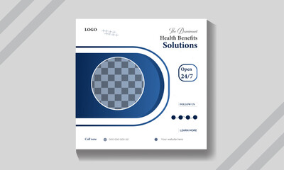 Vector medical social media post design template .