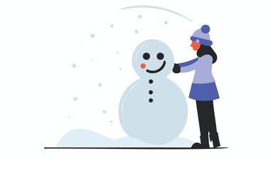 snowman with a girl