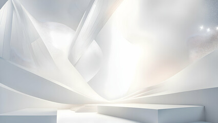 Modern white reception interior. 3d render illustration mock up. Interior design concept