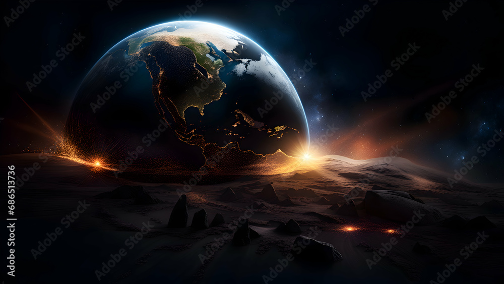 Wall mural illustration of fantasy space background