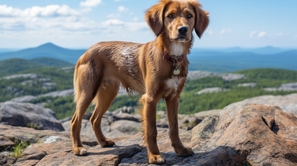dog on the mountain HD 8K wallpaper Stock Photographic Image 
