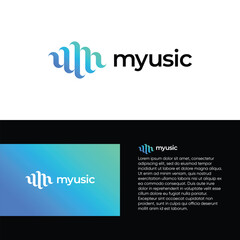 Sound wave logo vector. Music logo symbols