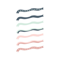 Holiday ribbon. The ribbon is colored. Vector isolated illustration drawn by hand