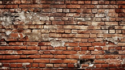 old brick wall with cement texture background, vintage red stone wall backdrop