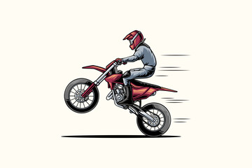 motocross vector illustration with standing pose for sport team and league