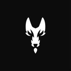 Abstract luxury wolf head logo design vector template