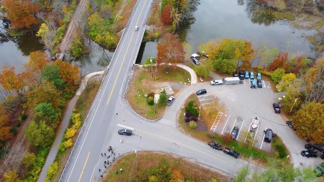 Location of the gunman's car in the Lewiston shooting that left eighteen dead.