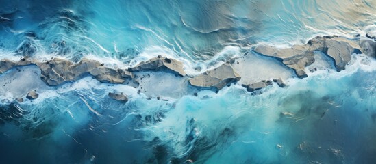 Drone captures melting glacier in Iceland, illustrating climate change.