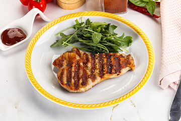 Delicous grilled pork meat steak