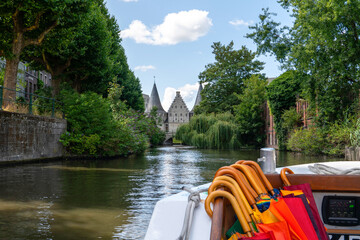 Boat tour in the direction of Rabot gate, Ghent, Belgium
