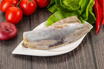 Herring fillet in the oil