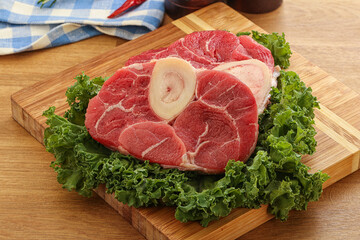 Raw ossobuco beef meat for cooking