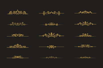 Golden Vintage Ornament.Golden Border ornament. Golden Crown Ornament .Suitable for wedding invitation card.