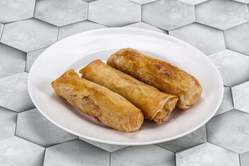 Traditional crispy fried stuffed springroll