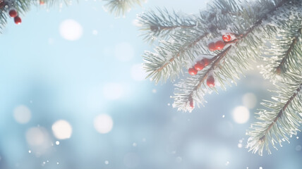 Fototapeta na wymiar Magical christmas tree blur background, elegant festive decor.Created with Generative AI technology.
