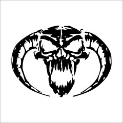 Black and White Illustration Art. Elegance in Depicting the Skull