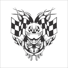 Tribal Style Tattoos. Checkered Flag Designs, Logo-Like Appeal