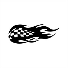 Tribal Style Tattoos. Checkered Flag Designs, Logo-Like Appeal