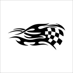 Tribal Style Tattoos. Checkered Flag Designs, Logo-Like Appeal