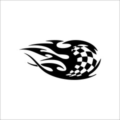 Tribal Style Tattoos. Checkered Flag Designs, Logo-Like Appeal