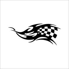 Tribal Style Tattoos. Checkered Flag Designs, Logo-Like Appeal