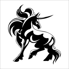 Monochromatic Beauty Black and White Mammal Illustration Art