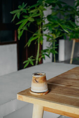 ice coffee latte. background. 