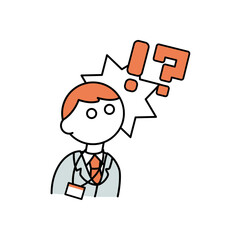 驚くスーツの男性