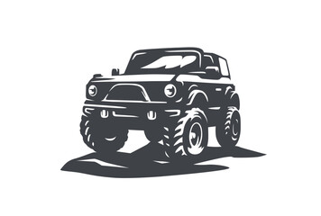 Off-road suv car illustration on white background