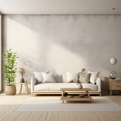 Home mockup, cozy interior background 3d render. generative ai.