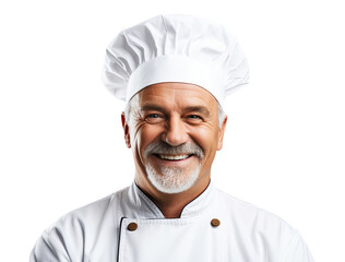 Smiling man chef isolated on transparent background